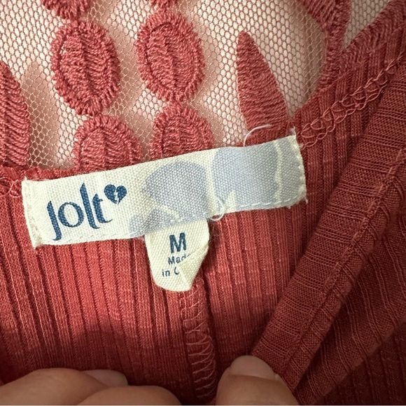 Juniors Jolt Flowy Crochet Sleeves Top Size Medium - Picture 4 of 6